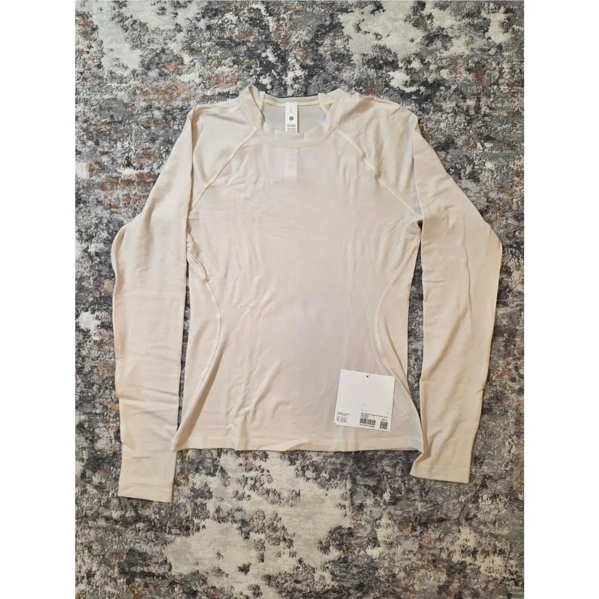 Lululemon clothing - Diamond-Texture Wool-Blend Crewneck Base Layer - Light Ivory/Black 6
