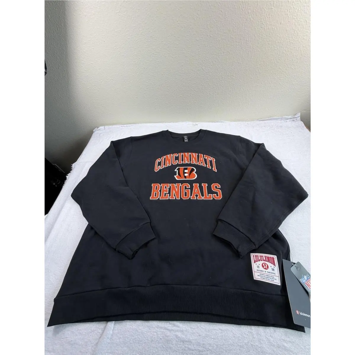 Men`s Lululemon Black Cincinnati Bengals Steady State Sweatshirt Sz 2XL