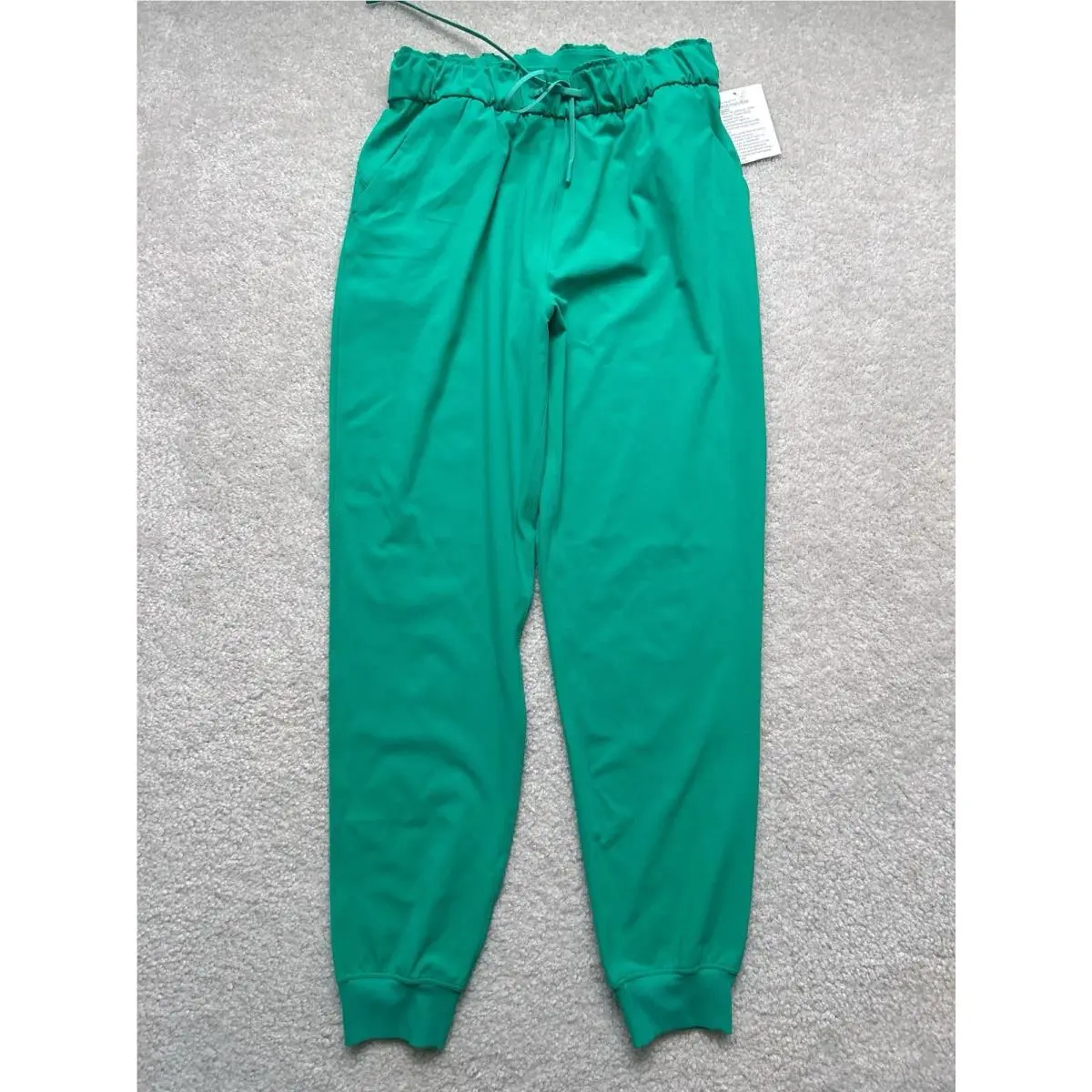Lululemon Stretch High Rise Jogger Kelly Green Drawstring Size 8