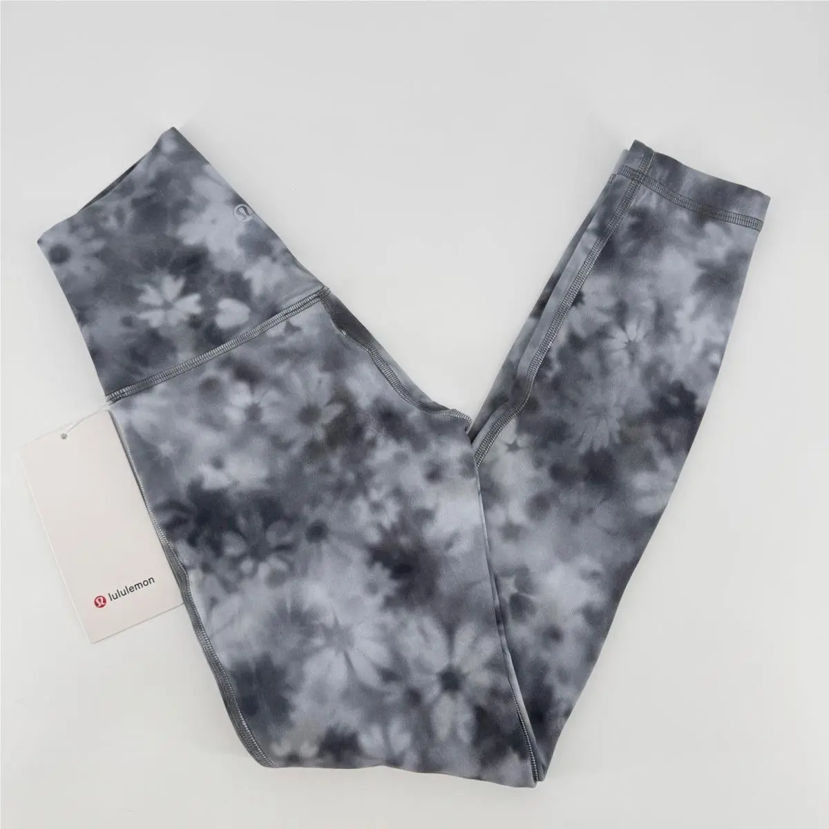 Lululemon Align HR Pant 25 Mini Heathered Grey Multi Floral Tie Dye Size 2