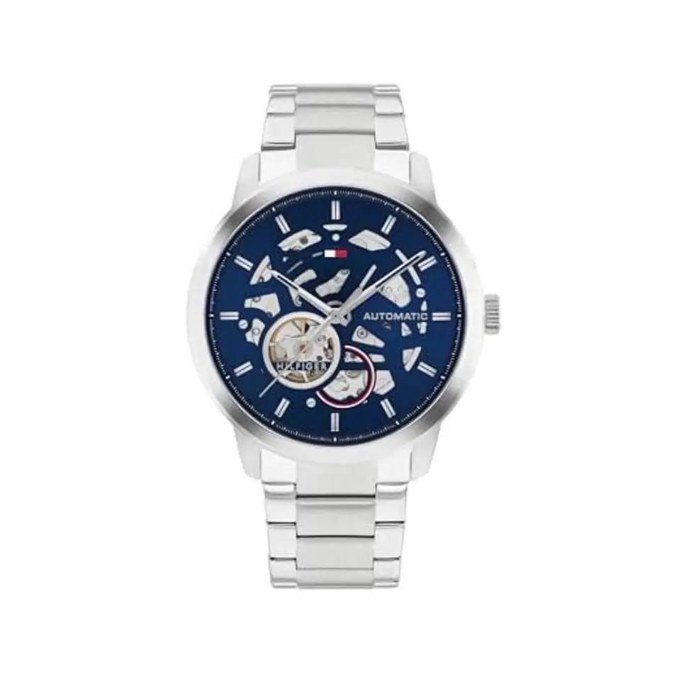 Automatic Mens Wristwatch Tommy Hilfiger Henry 1710661 Stainless Steel Blue