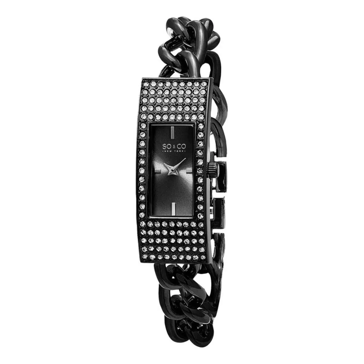 Stuhrling So Co 5058 2 Quartz Crystal Accented Thin Chain Bracelet Womens Watch by Stührling