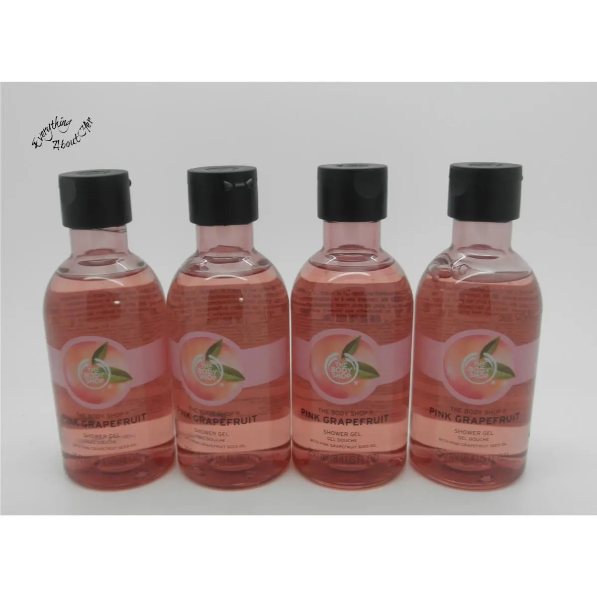 Lot of 4 The Body Shop Pink Grapefruit Shower Gel — 8.4 oz Each — Nla