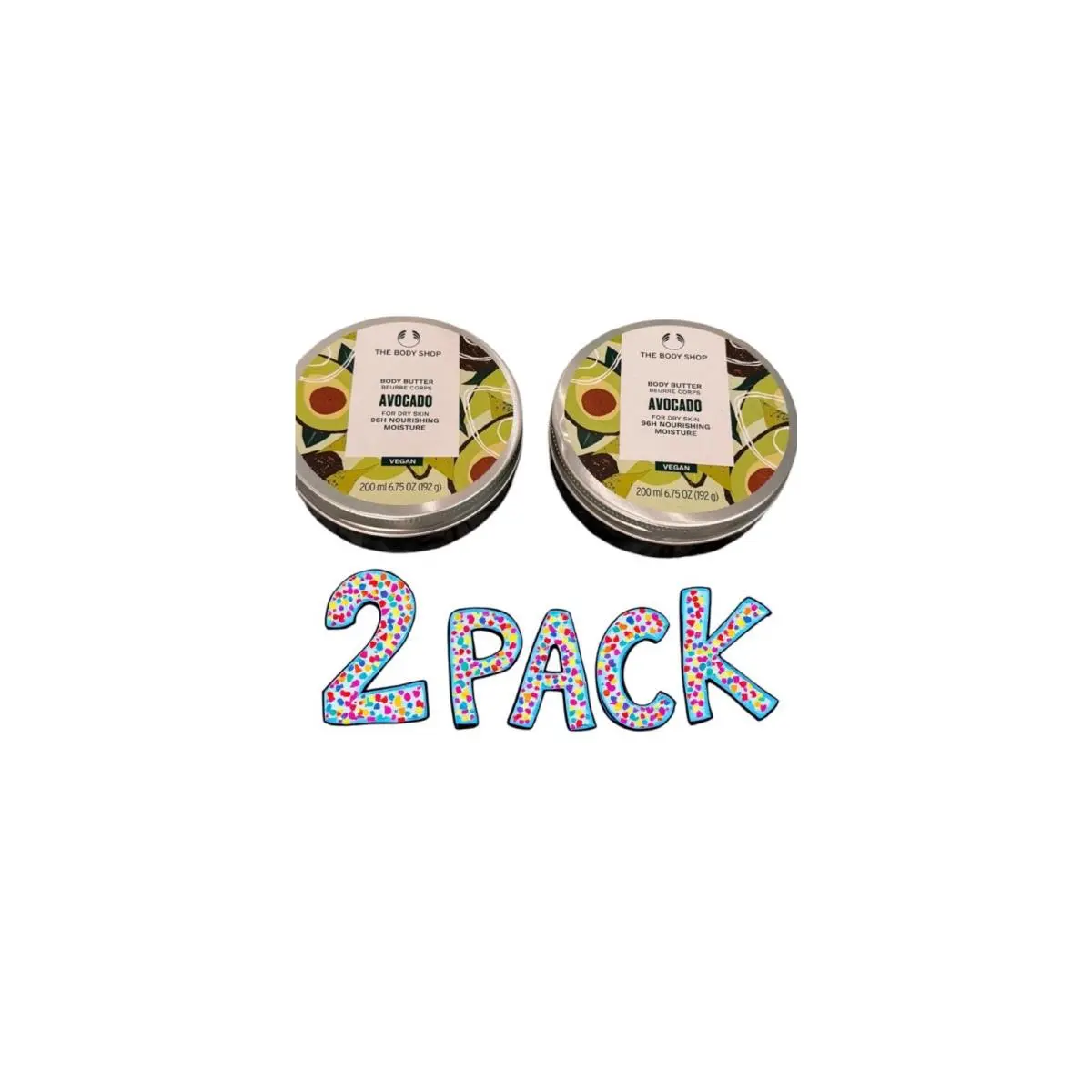 The Body Shop Avocado Body Butter Nourishing Moisturizing 6.75 Oz 2 Pack
