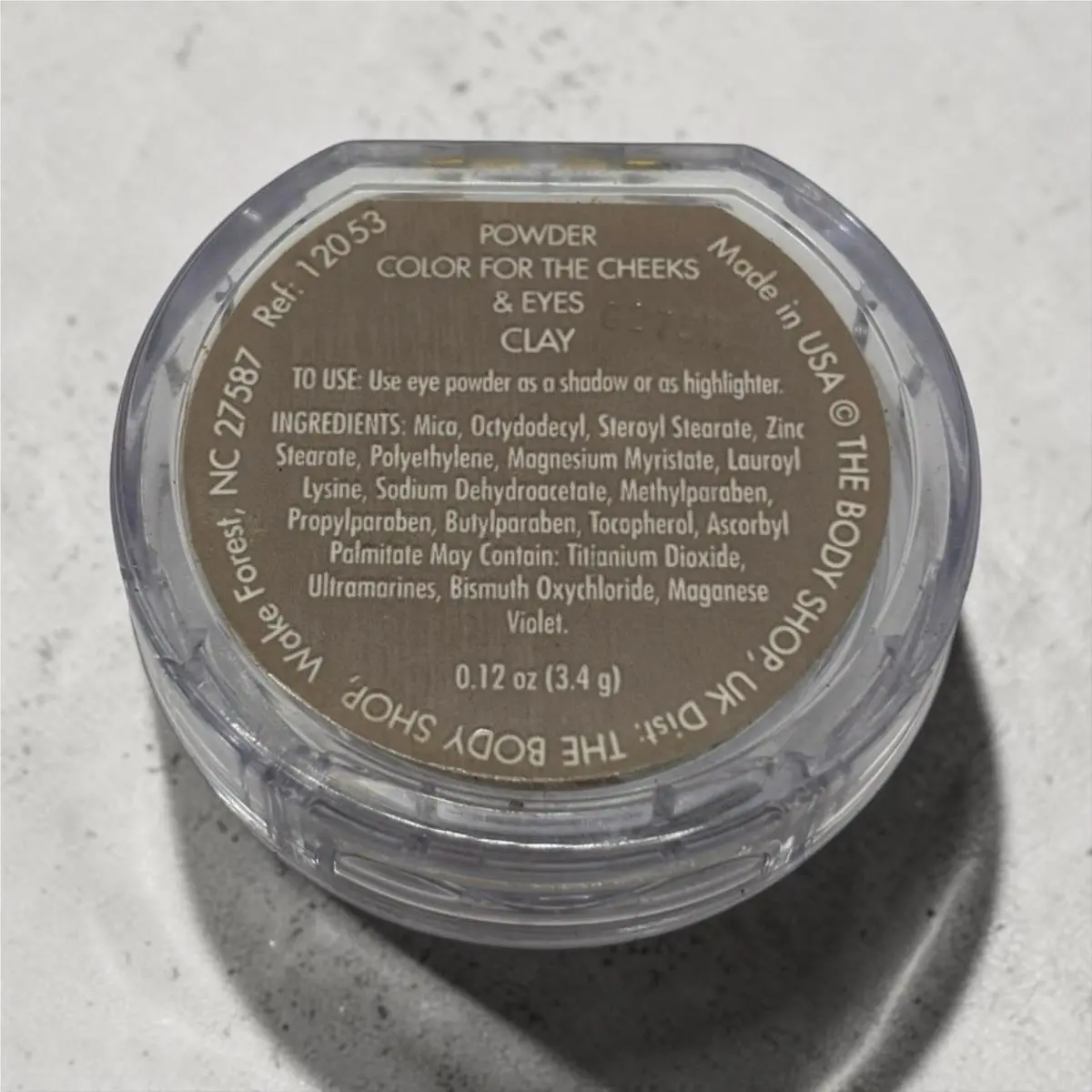 The Body Shop Powder Color For Cheeks Eyes in The Shade Clay - 0.12oz / 3.4g