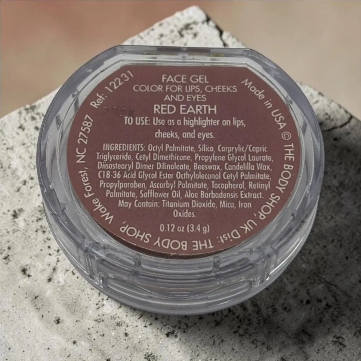 The Body Shop Face Gel Color For Lips Cheeks and Eyes Red Earth - 0.12oz /3.4g