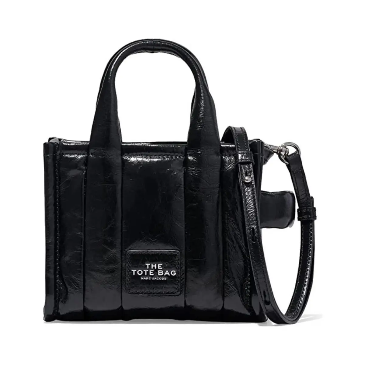 Marc Jacobs The Crinkle Leather Micro Tote Black 1 One Size H064L03FA22-001