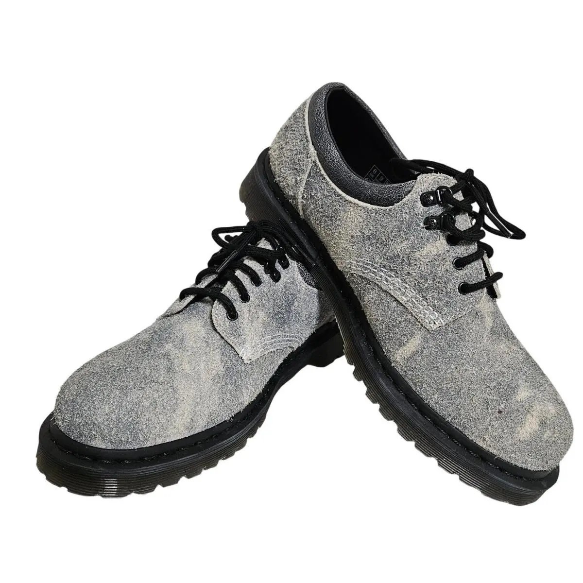 Dr. Martens Shoes Mens 9 Grey Stonewash Hairy Suede Low Top Oxford 8053 Nwot