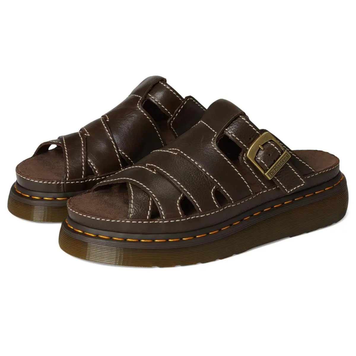Dr. Martens Maxxy Slide Sandals Kelp Brown Unisex US Men`s 11 Women`s 12