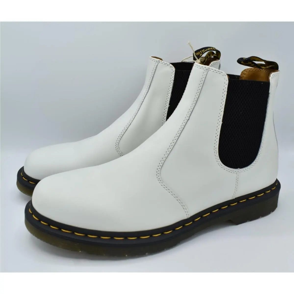 Dr Martens 2976 Mens Size 14 White Smooth Leather Chelsea Shoes Boots