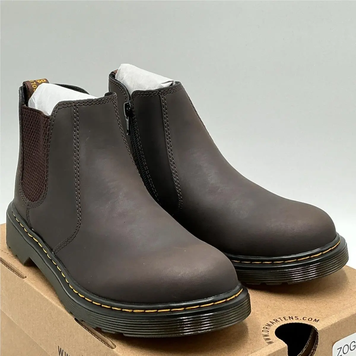 Dr. Martens 2976 R25854207 Boots Kids US 5 Dark Brown Leather Chelsea Zogg180