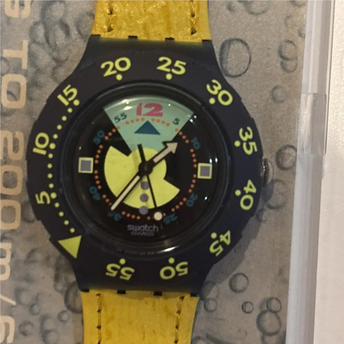 Vintage Swatch Scuba Diving 200 AG 1991 Watch Quartz Swiss Made Niob