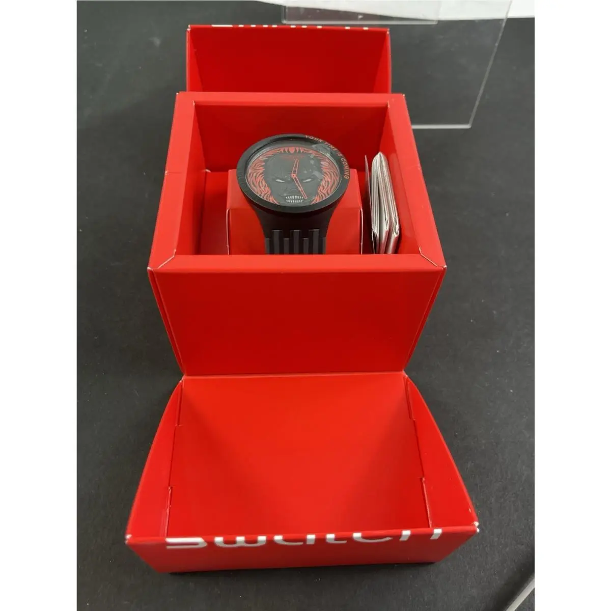 Swatch SB01B128 Watch Quartz Black Your Time Is Coming Monster