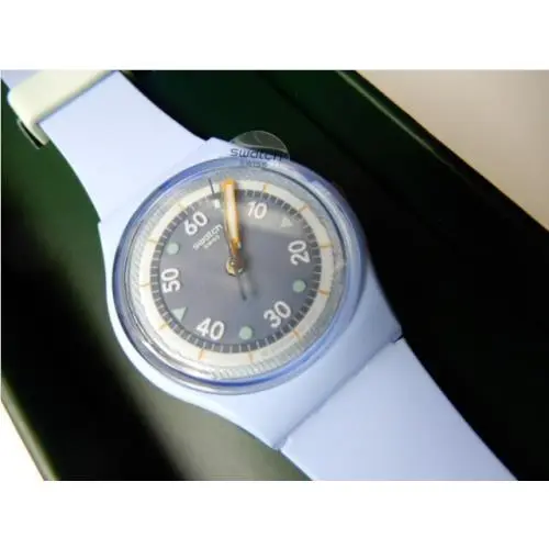 Frozen Waterfall Stunning Bio-sourced  w Glow Hands Silicone Strap-nib by Swatch