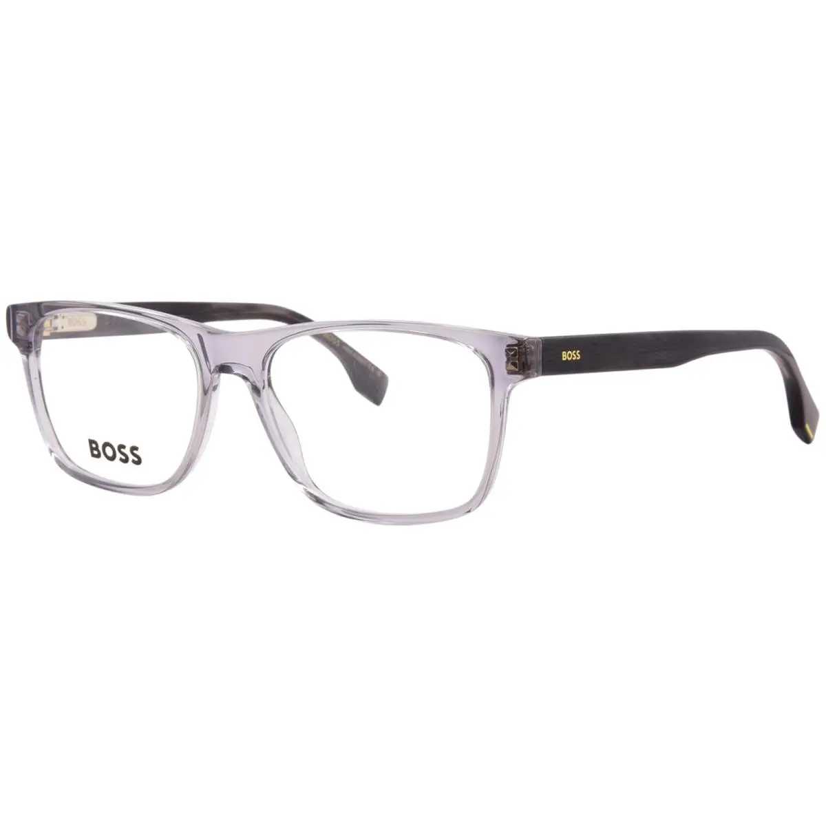 Hugo Boss 1646 2W8 Eyeglasses Men`s Grey Horn Full Rim Rectangle Shape 55mm