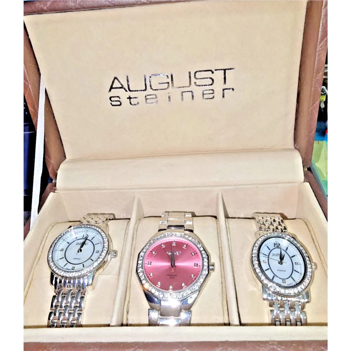 August Steiner 3 Pack Women`s Watches AS8043SS AS8044PK AS8027S