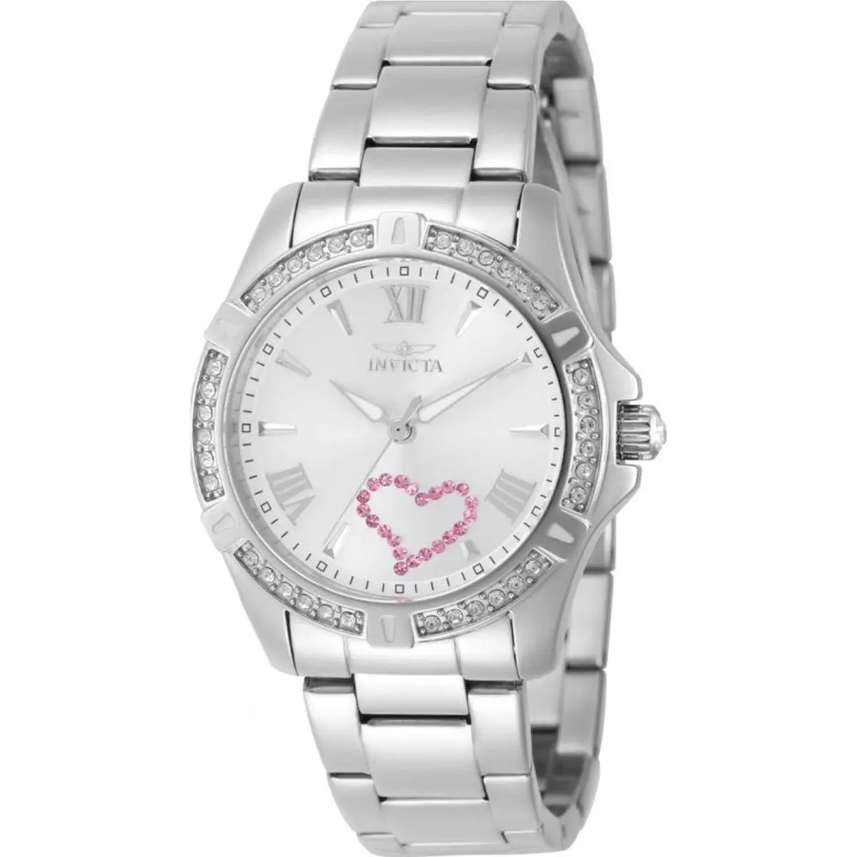 Invicta Women`s 49842 Angel Quartz 3 Hand Silver Dial Watch
