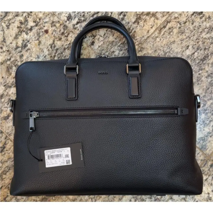 Hugo Boss MORVAL$499 Document Case Leather Briefcase Business Laptop Bag