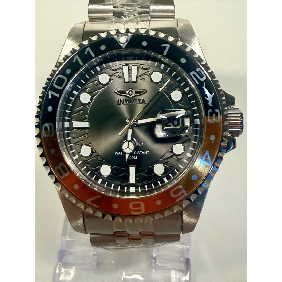 30621 Invicta Mens Pro Diver Charcoal Dial Stainless Steel 43mm Watch 100m PC32