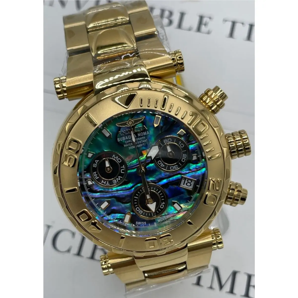 Invicta Subaqua Noma I Men`s Chrono Abalone Dial Watch 25801 Limited to 3 000