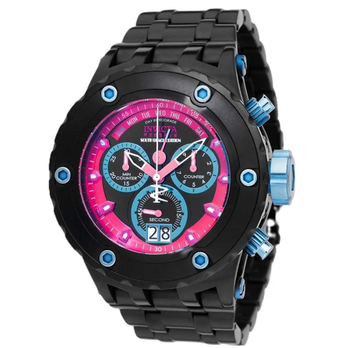 Invicta Reserve South Beach Swiss Ronda 8040.N Watch - 52mm Blue Black 48608