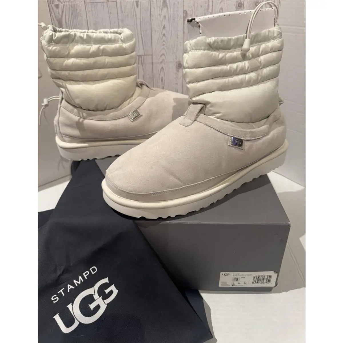 Ugg X Stampd Tasman Tech Gray Suede Slipper Shoe Men`s Size US 13 Unisex