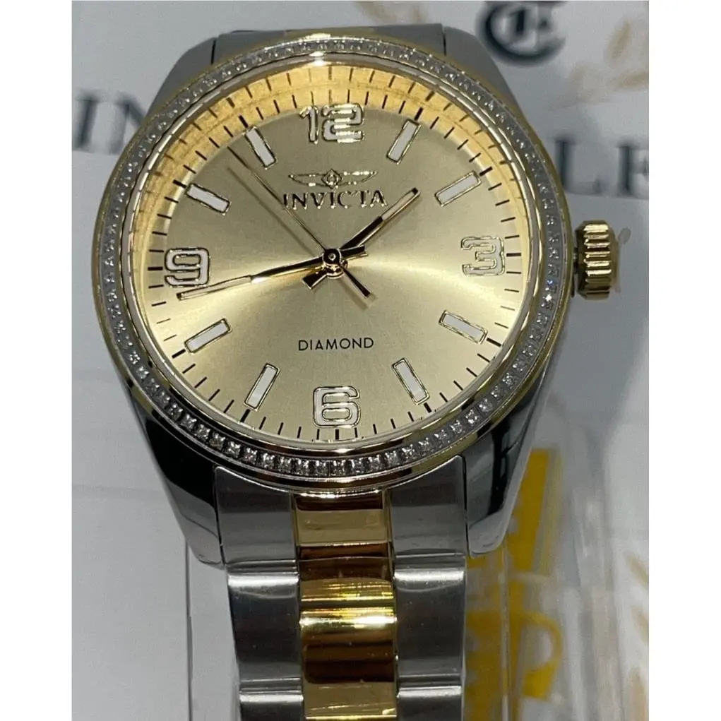 Invicta Elite Diamond 0.28 Carat Diamond Women`s Watch - 36mm Gold Steel 48740