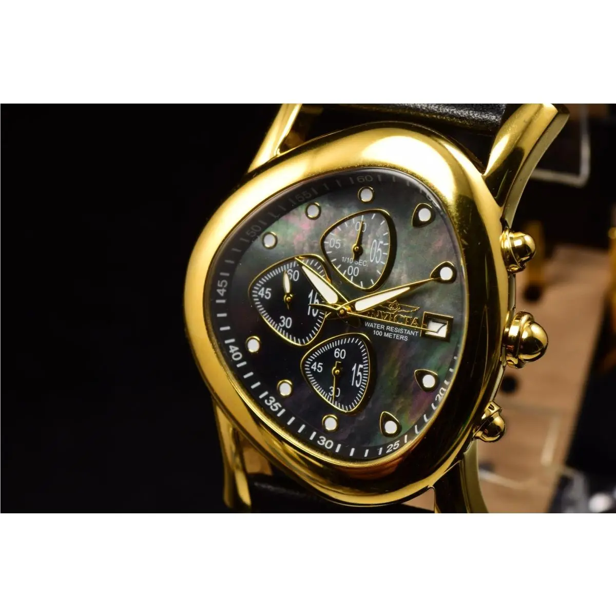 Invicta I-force 42.3mm Black Mop Chronograph Dial Quartz Gold-tone Women Watch