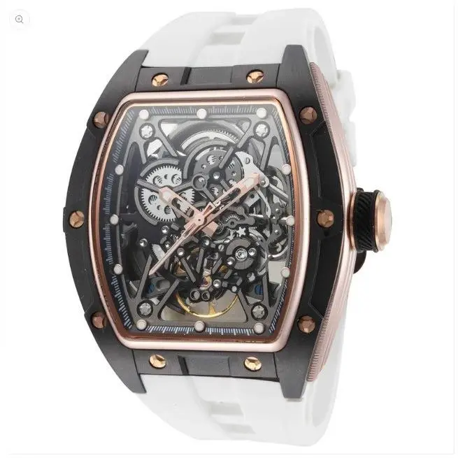 Invicta Men`s 44mm S1 Rally Automatic Skeleton White/black/rose Gold Tone Watch