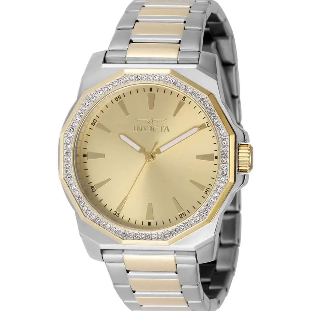 Invicta Case and Dial Case Size: 42mm Case Material: Stainless Steel Bezel Material: Cry