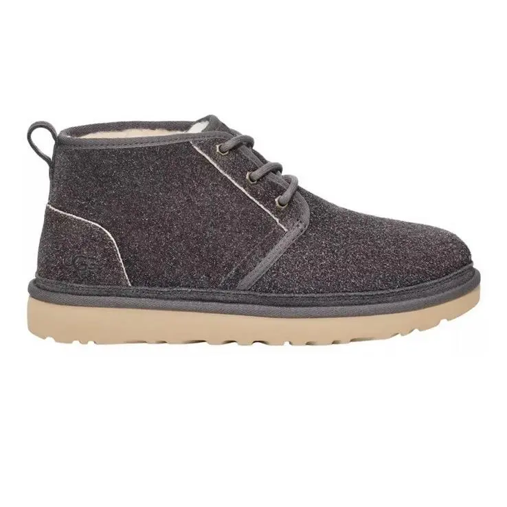Ugg Neumel Shaggy Suede Dark Grey Boot Men’s Size 9- 1158219 Booties Ankle