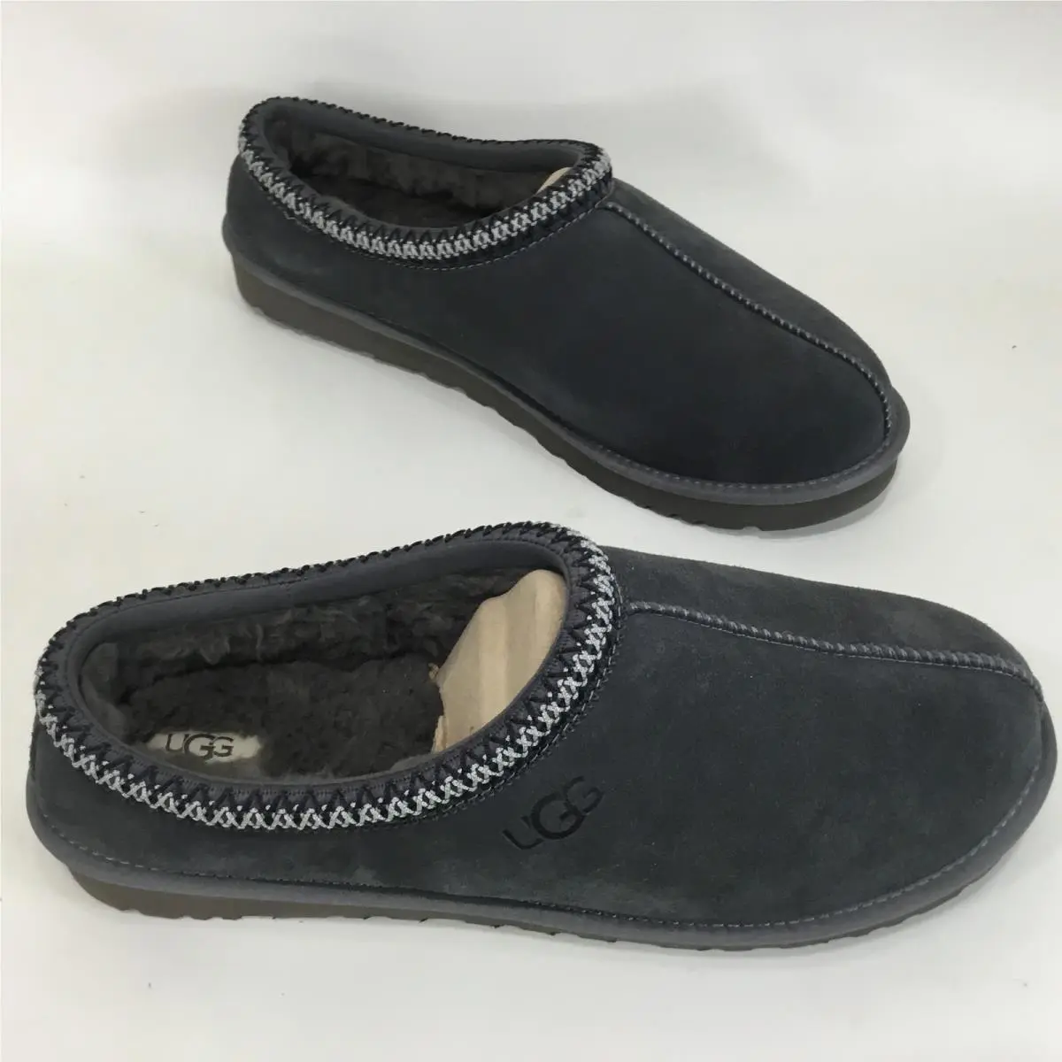 Ugg Tasman Braid Dark Gray Suede Sheepskin Slippers Shoes Size US 14 EU 48.5 Men