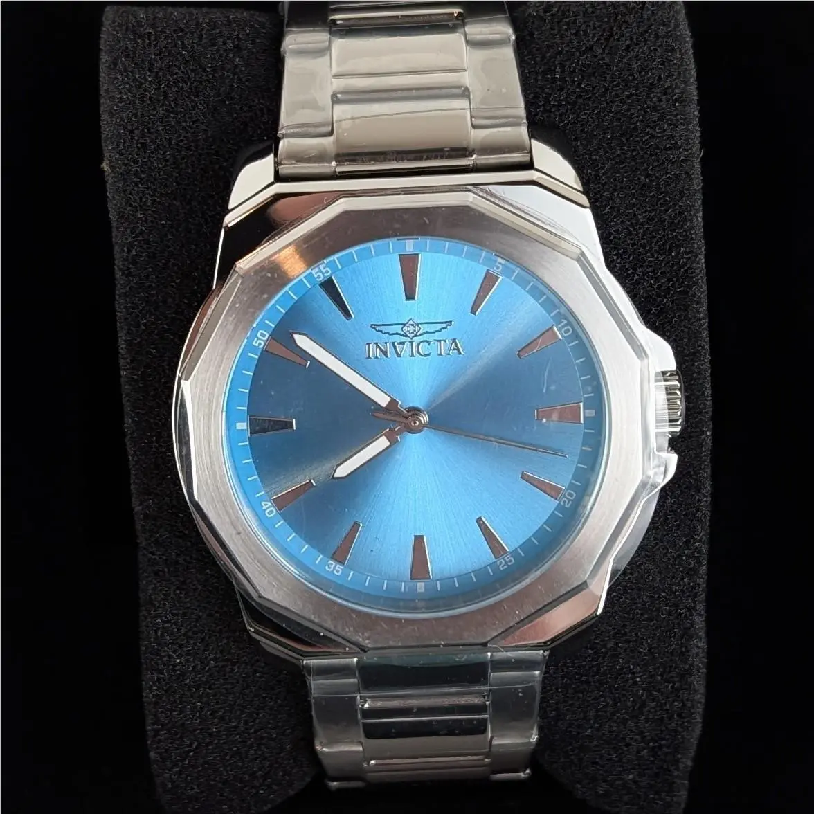 Invicta Speedway Men`s 42mm Watch Silver Tone Steel Blue Dial Quartz 50984