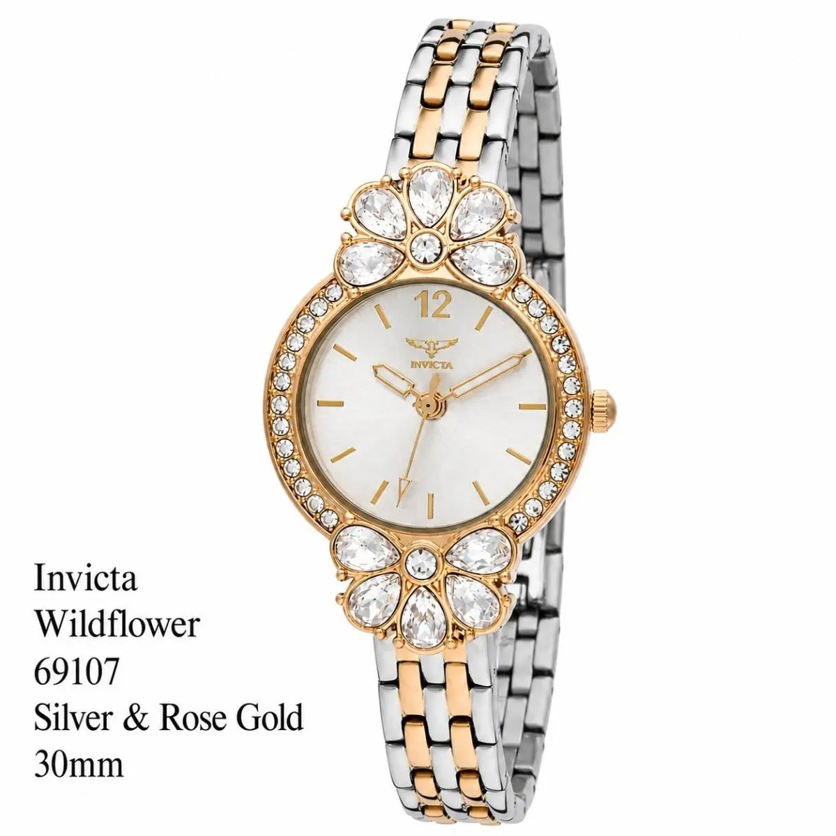 Invicta Wildflower Women`s Watch 30mm Silver Rose Gold 69107 0438