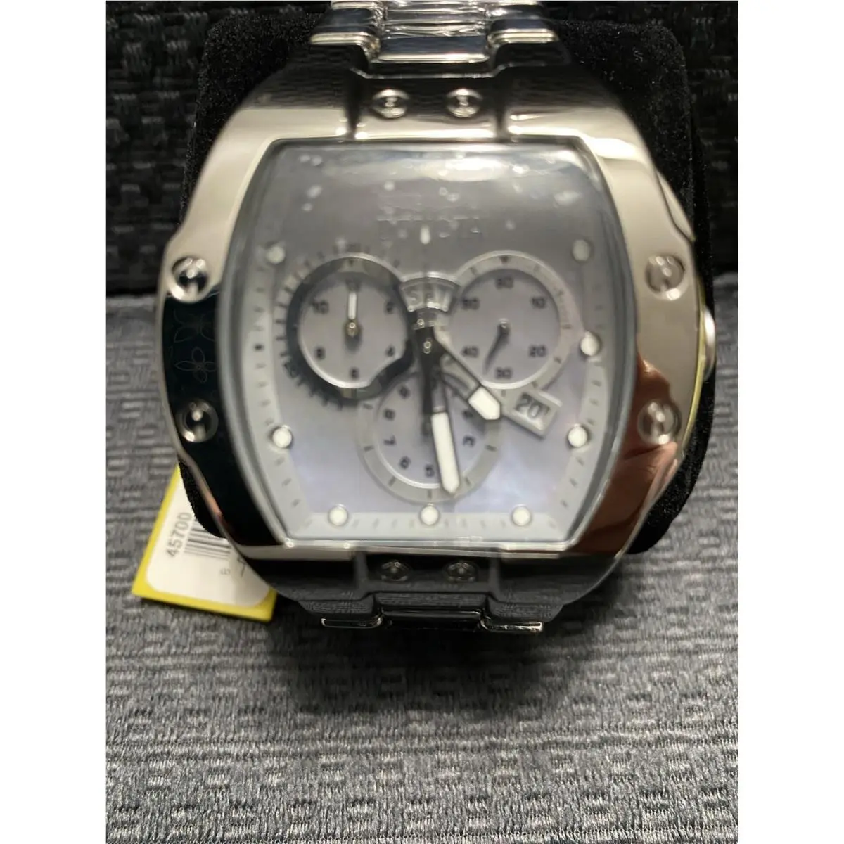 Invicta 44mm S1 Rally Swiss Quartz Platinum Mop Silver Tone Watch Model 45700