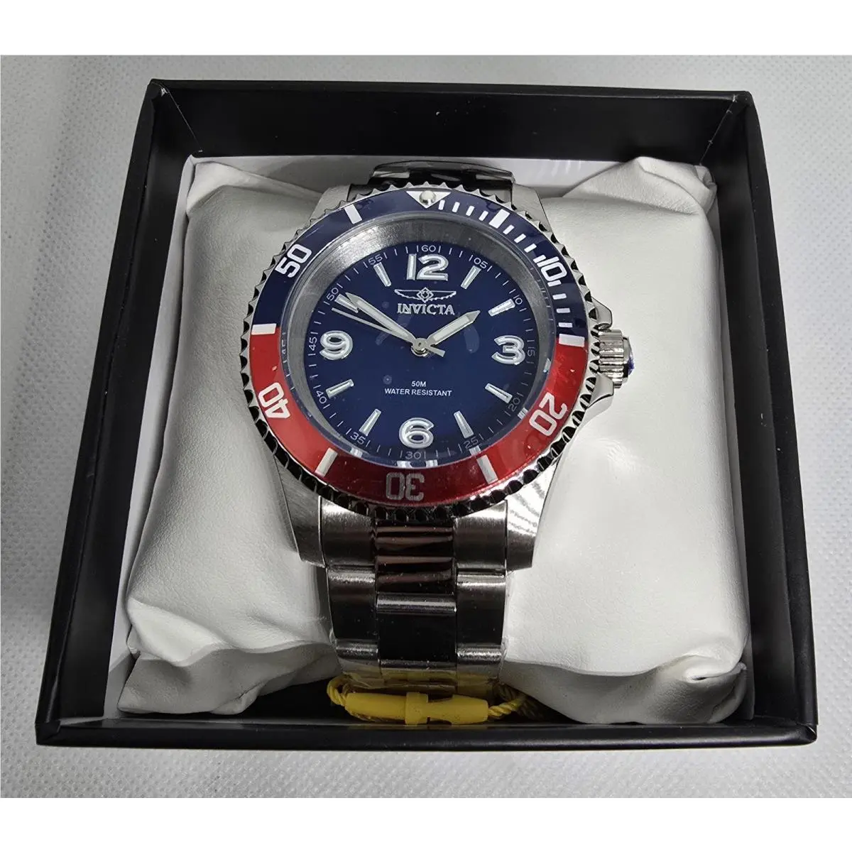 Invicta Specialty Rowan Men`s Watch 40mm Steel Blue Red Bezel 69482