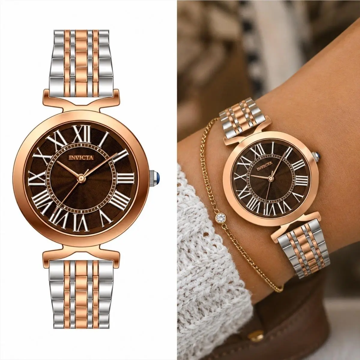 Wildflower Women`s Watch 69318 34mm Steel Gold and Silvertone by Invicta