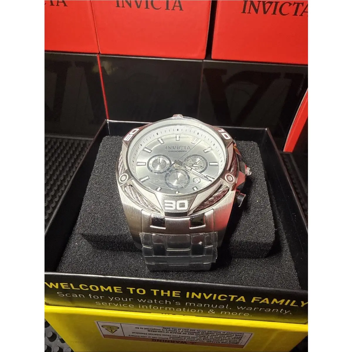 Invicta Bolt Silver Stainless Steel Bracelet with Silver Dial 34117
