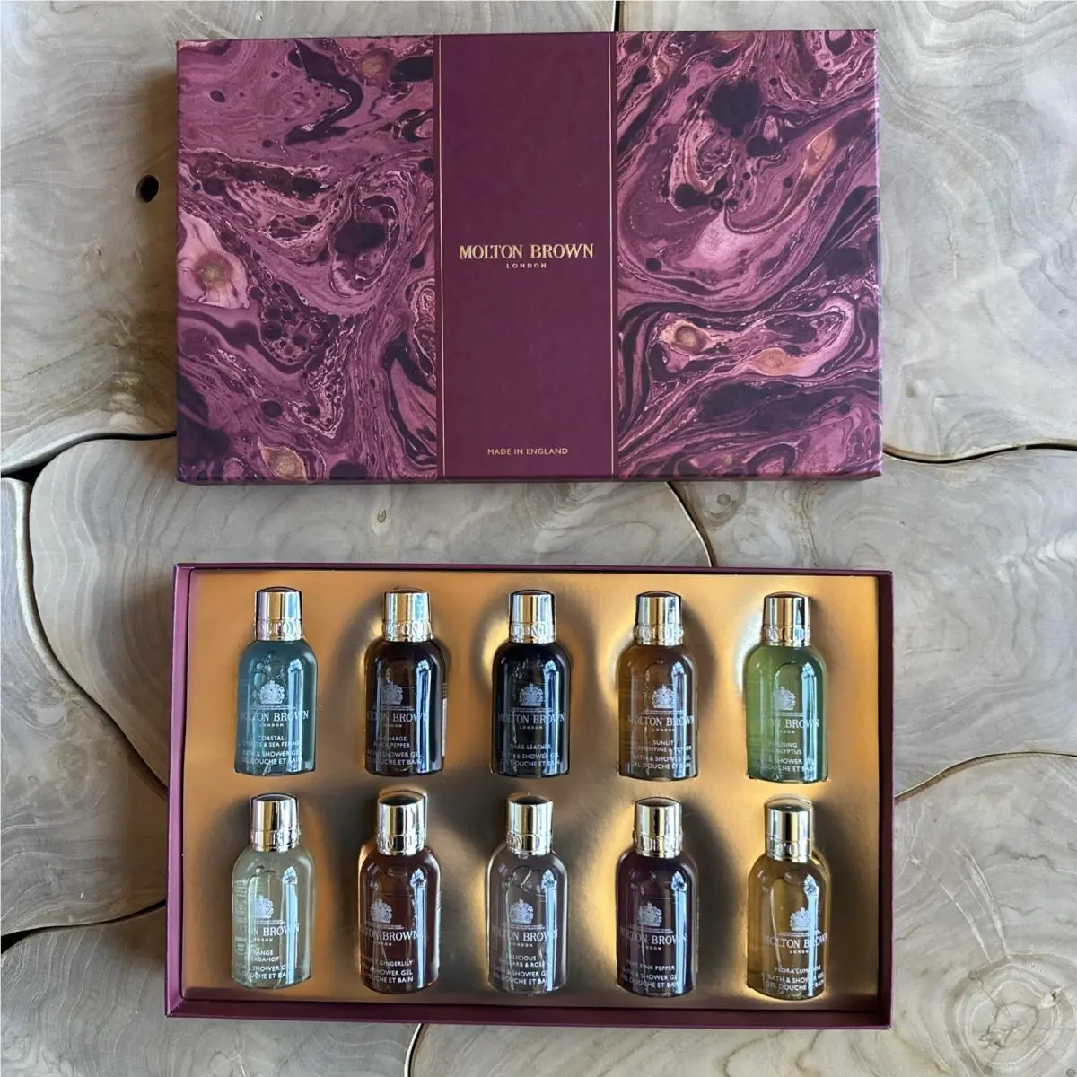 Molton Brown Travel Size Bath Shower Gel Collection 1.7 oz Gift Set 10 Pc