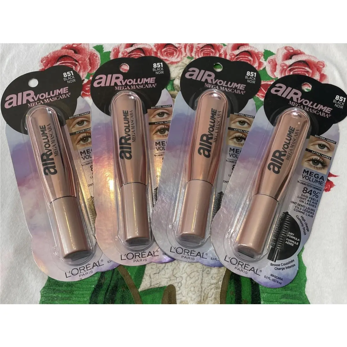 4 Loreal Paris Air Volume 851 Black Mega Washable Mascara Volumizing Retired
