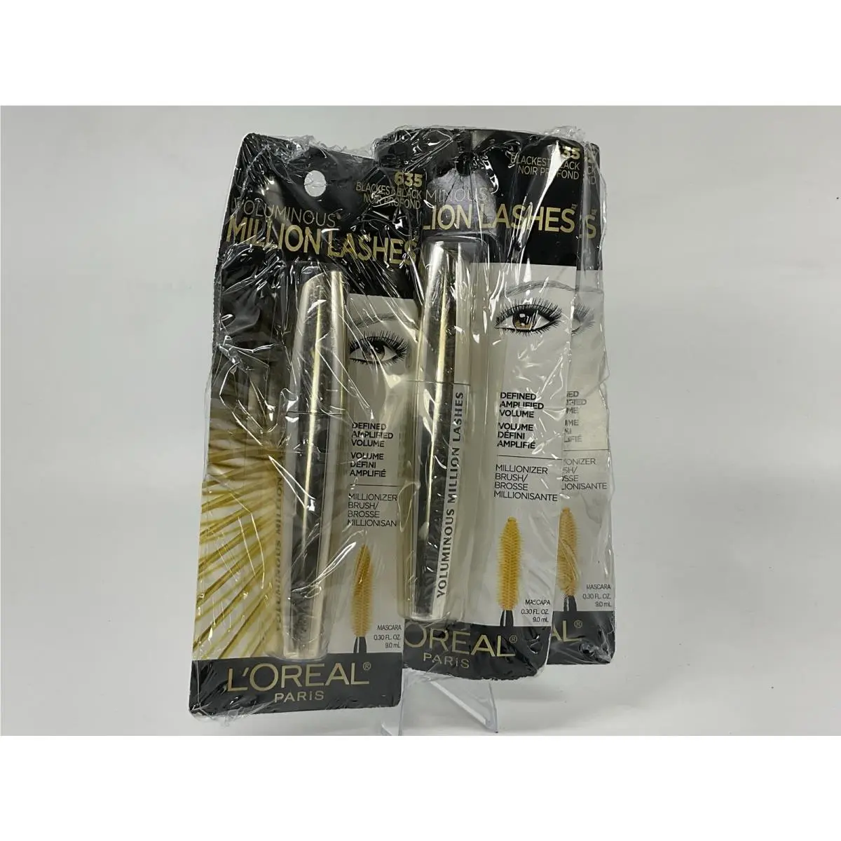 L`oreal Paris Voluminous Million Lashes Mascara Blackest Black 3 Pack