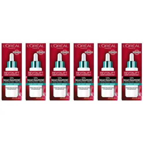 L`oreal Revitalift Derm Intensives 12% Niacinamide Dark Spot Serum 1 oz 6 Pack