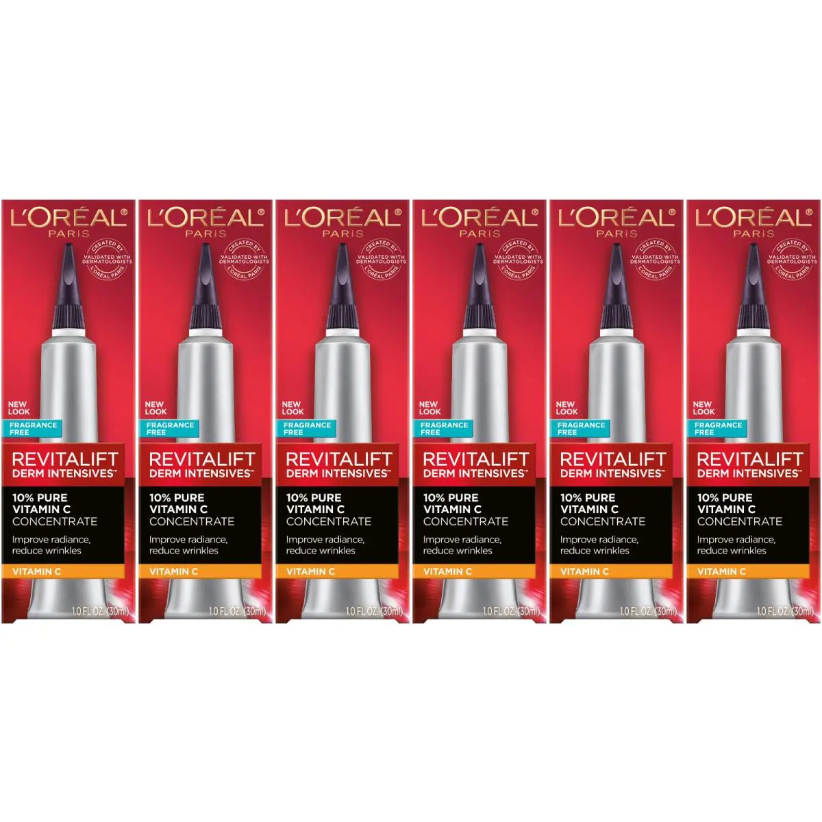 L`oreal Paris Revitalift Pure Vitamin C Concentrate Serum 1 fl oz 6 Pack