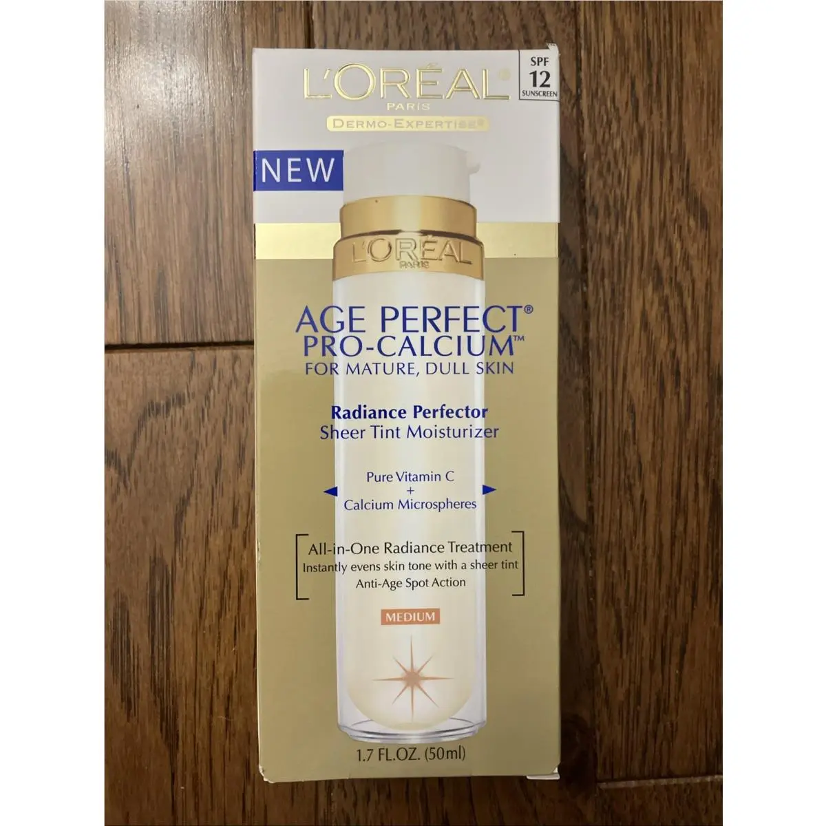 Loreal Age Perfect Pro Calcium Radiance Perfector Sheer Moisturizer Medium 1.7oz