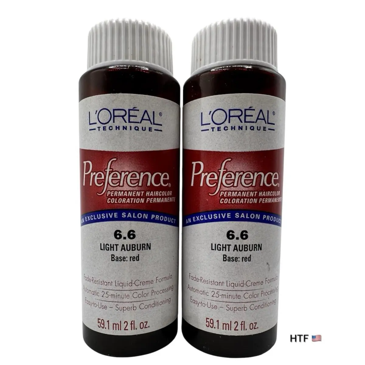 Loreal Preference 6.6 Light Auburn Base Red 2 Fl Oz Permanent Haircolor - 2 Pack