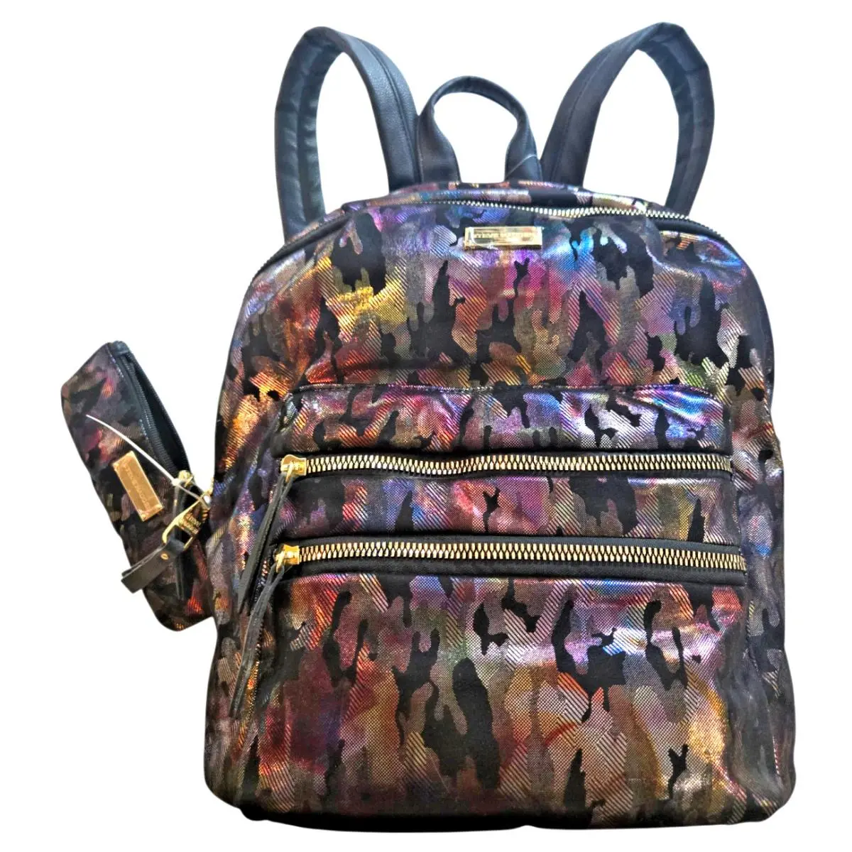 Steve Madden Backpack Soft Velvet Multicolored w Removable Change Pouch