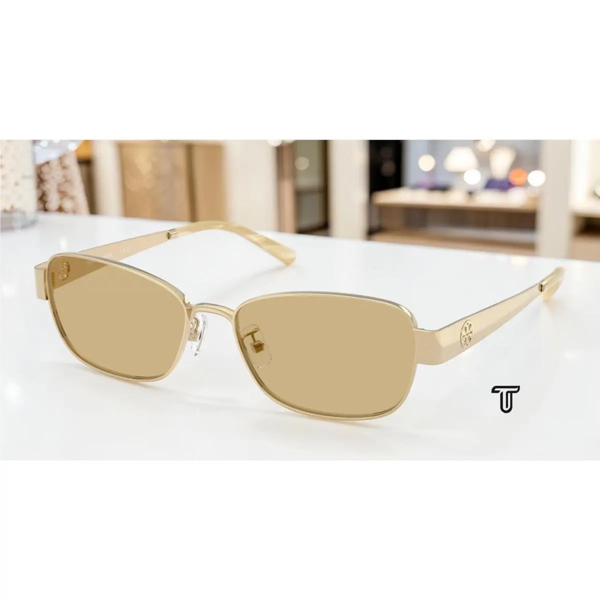 Tory Burch TY6119 336285 Brushed Light Gold Yellow 55 mm Women`s Sunglasses