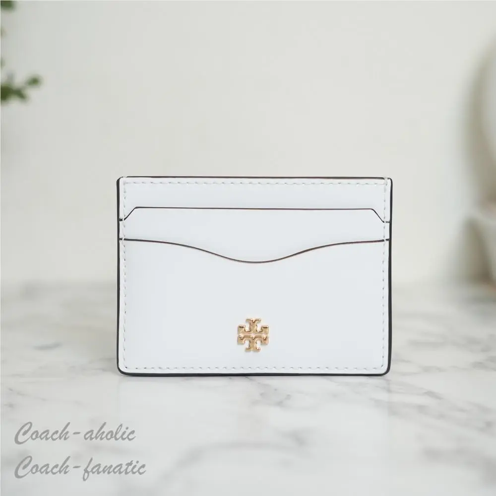 Tory Burch Emerson Patent Leather Slim Card Case in Optic White