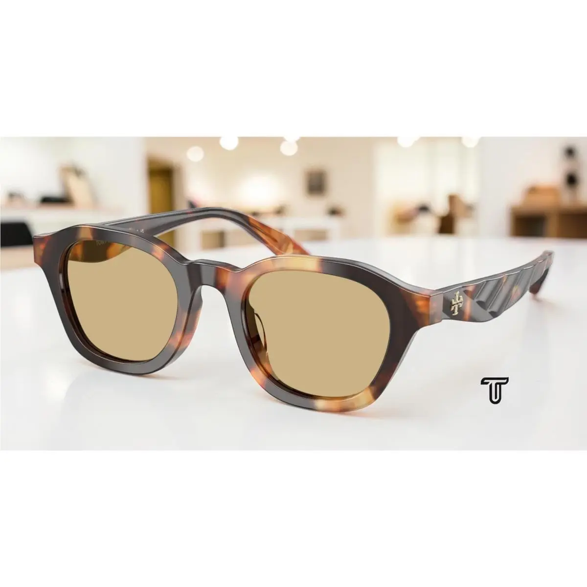 Tory Burch TY7235D 20660R Contrast Tortoise Yellow 48 mm Women`s Sunglasses