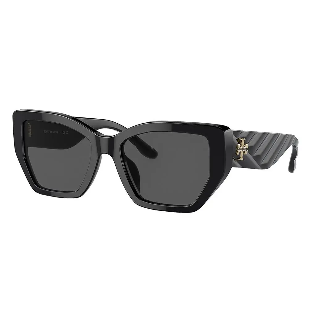 Tory Burch TY 7187U 170987 Black Plastic Irregular Sunglasses Grey Lens